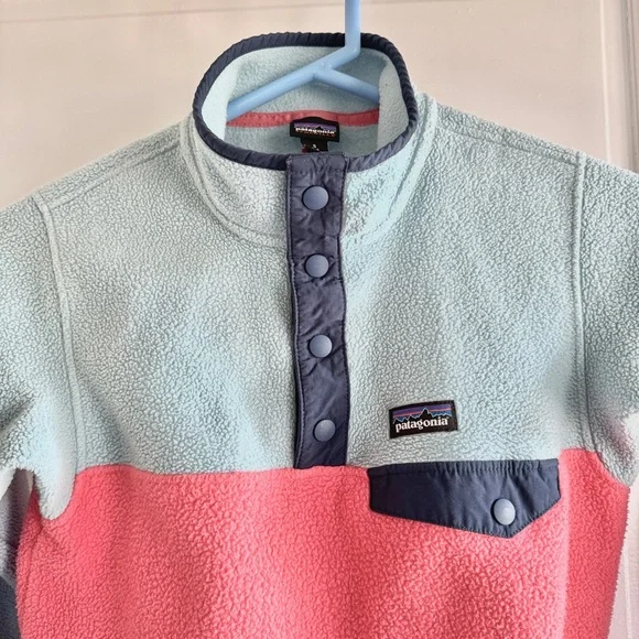 Patagonia Girls S (7-8) Lightweight Synchilla Snap-T Pullover Range Pink… - Picture 2 of 6